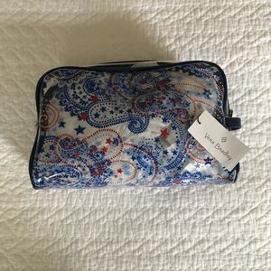 Vera Bradley, Iconic Clear Cosmetic, Fireworks Paisley, NWT